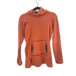 Melanzana Womens V2 Micro Grid Hoodie Rust Burnt Orange SZ Small Hiking Outdoors